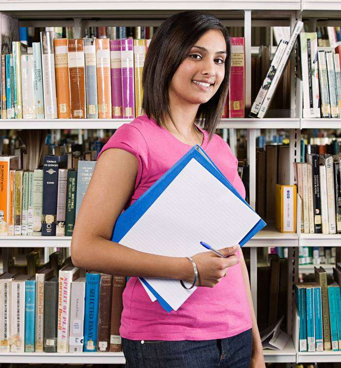 Student in Library